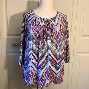 Alfred Dunner 3/4 Sleeve Blouse